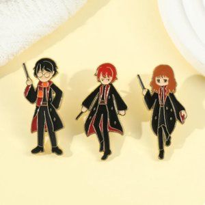 🍏50% OFF/3+...Set of 3 Pins: Harry Potter, Ron Weasley, Hermione Grange